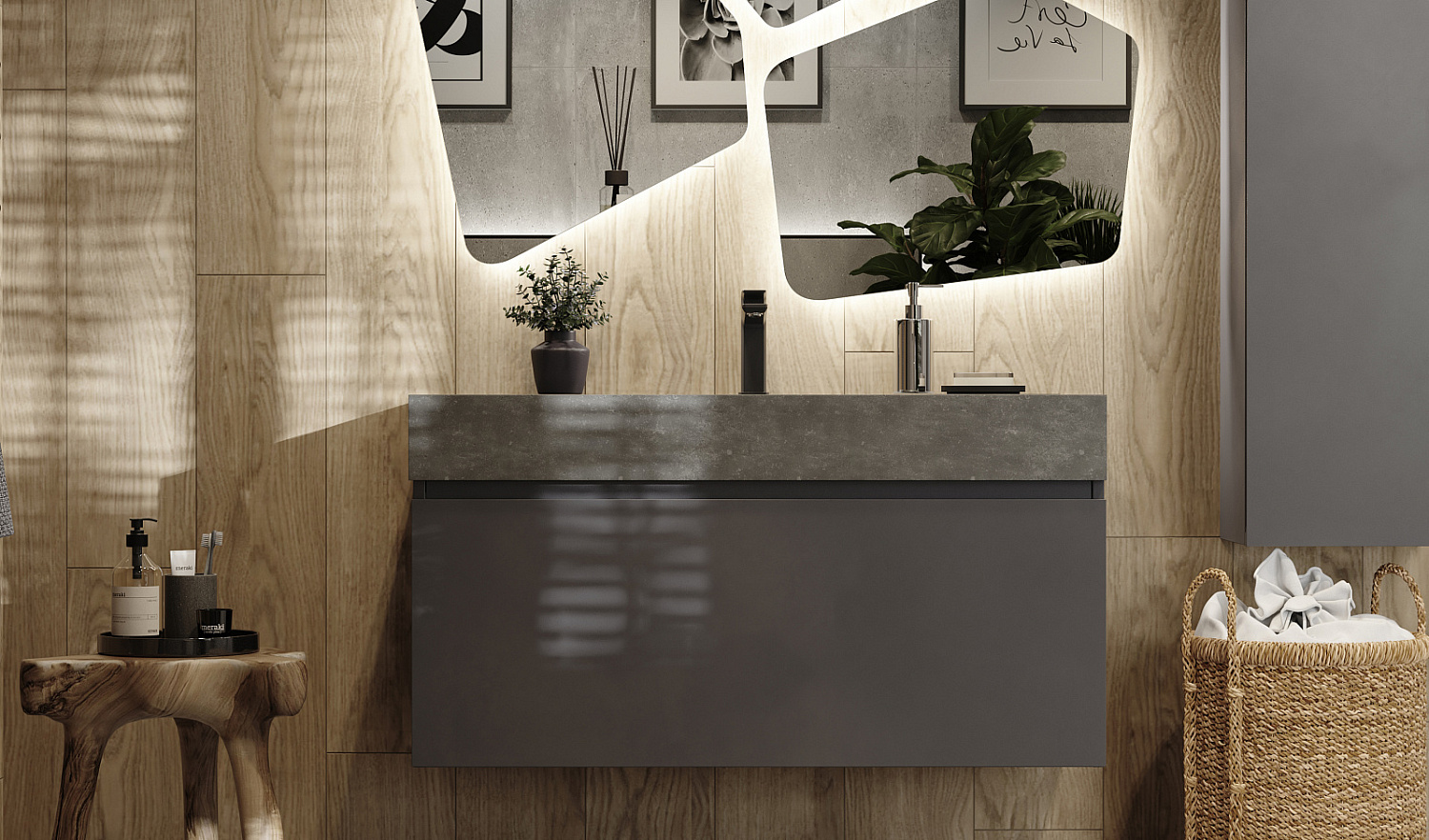 Комплект Facet 100 подвесной, антрацит