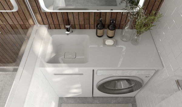 Тумба под стиральную машину Фортео 110, напольная левая