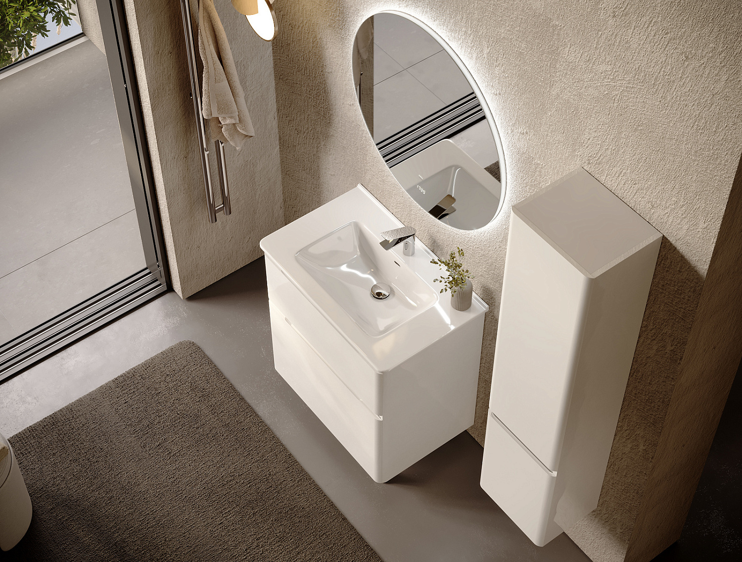 Пенал Морелле , подвесной белый