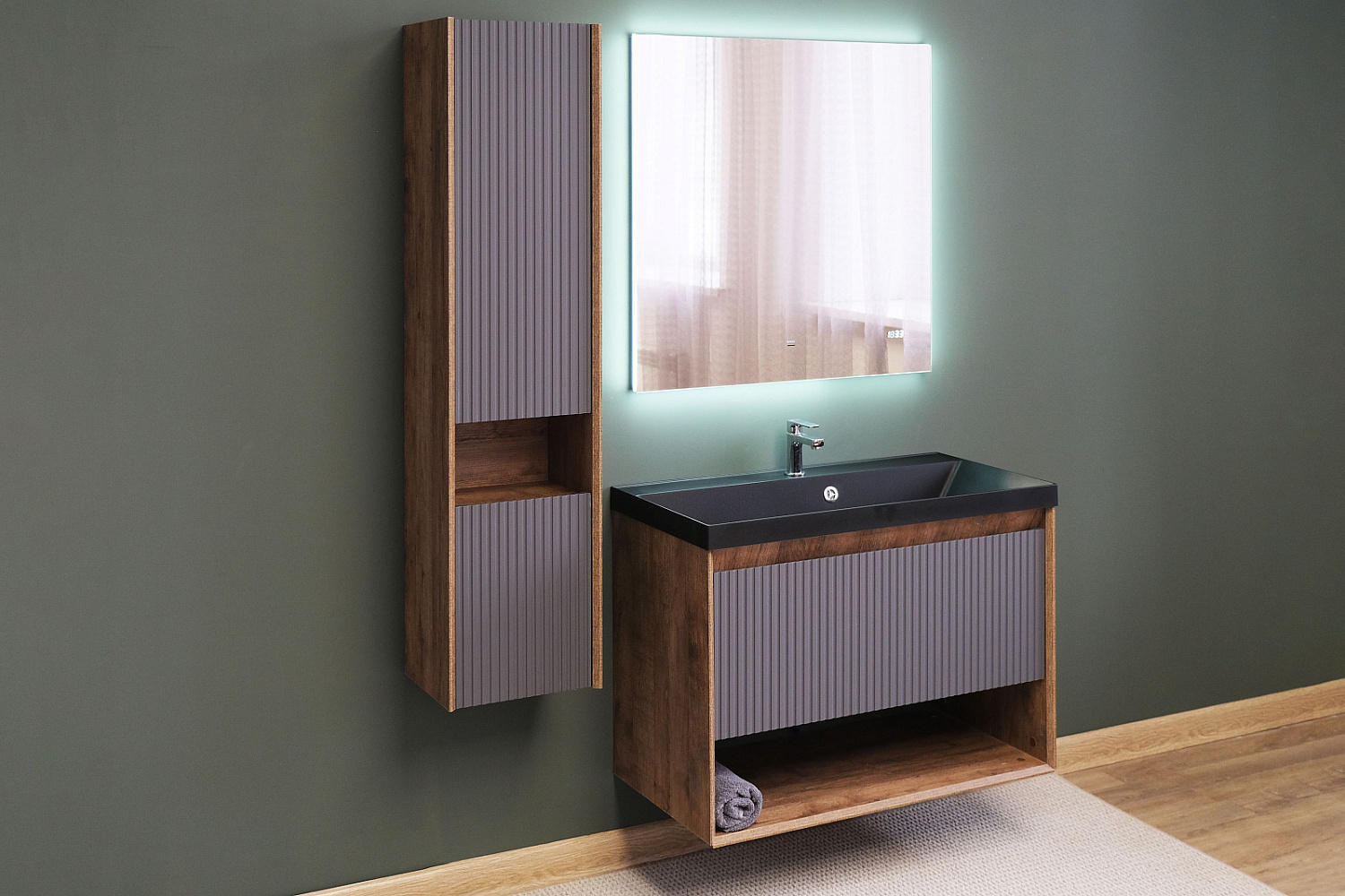 Тумба Тоссони 90 подвесная Дуб Самдал/Антрацит