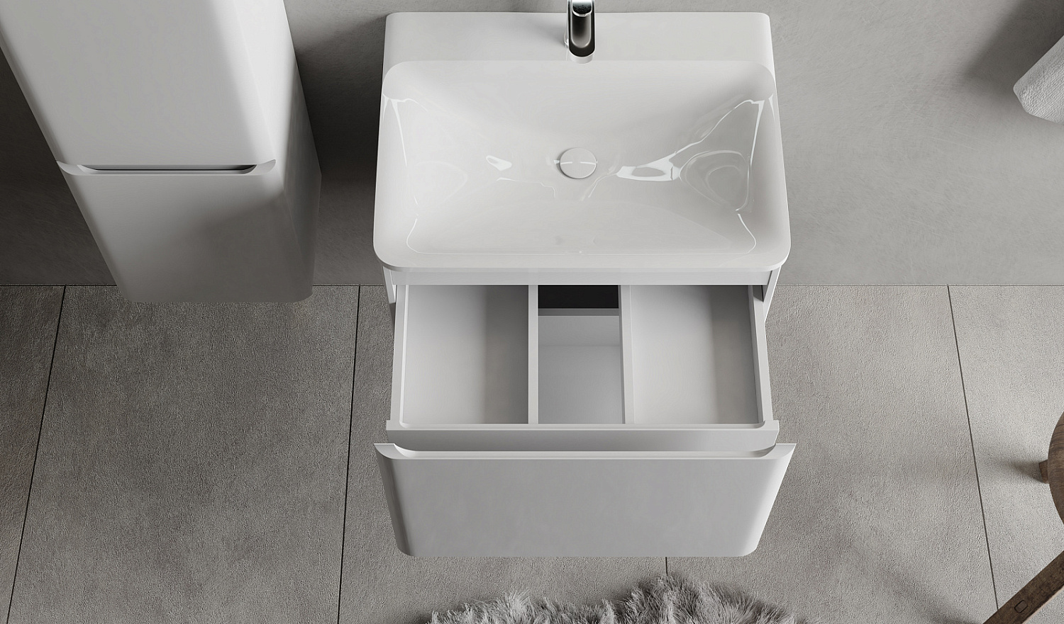 Комплект мебели Вельто 60, белый подвесной