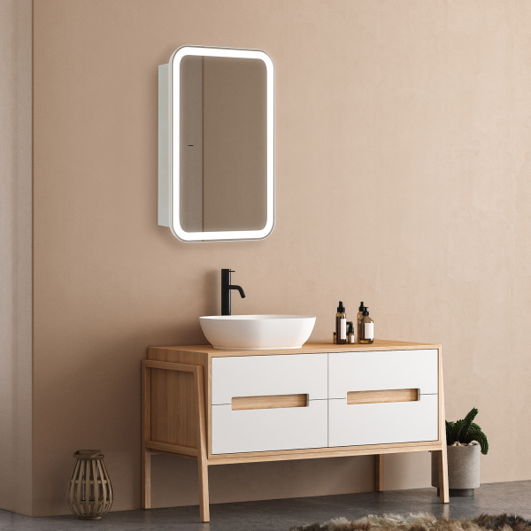 Зеркало-шкаф Ленора Белый 50х75 Бесконтакт