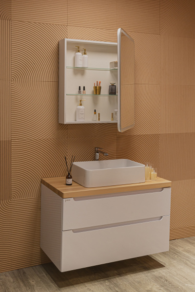 Зеркало-шкаф Ленора Белый 70х80 Бесконтакт