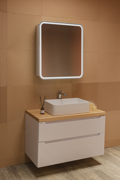 Зеркало-шкаф Ленора Белый 70х80 Бесконтакт