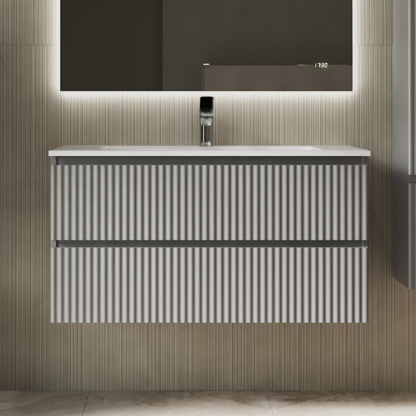 Тумба Костэ 100 подвесная Светло-серая