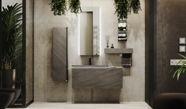 Тумба Incline 110 подвесная, бетон