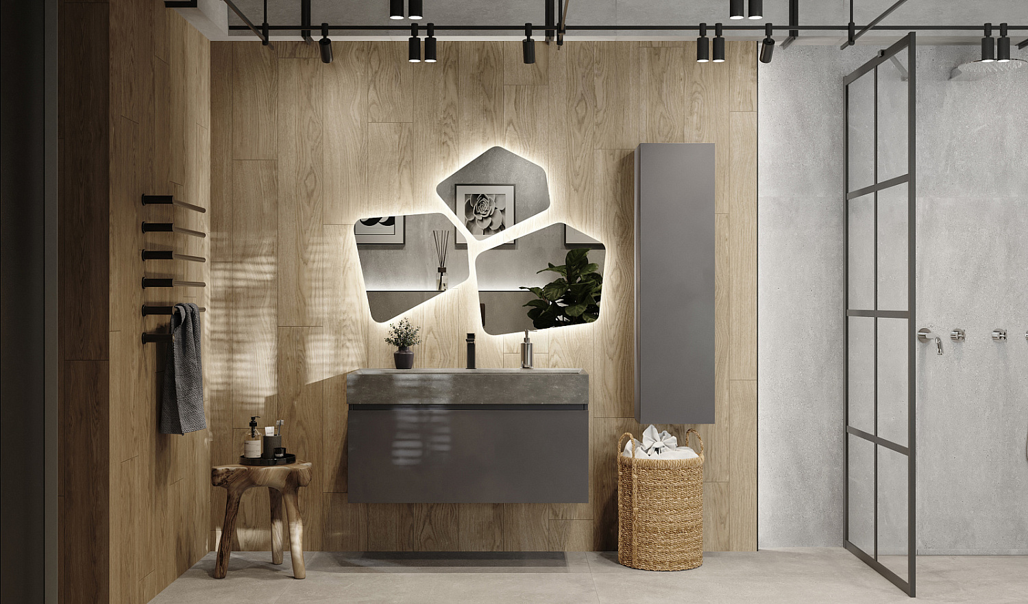 Комплект Facet 100 подвесной, антрацит