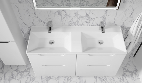 Тумба Вектор 120 подвесная белая