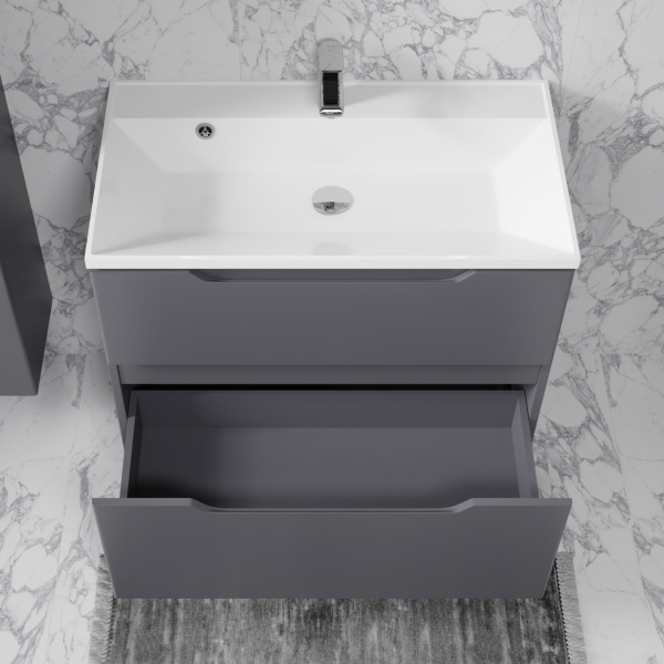 Тумба Вектор 80 подвесная антрацит