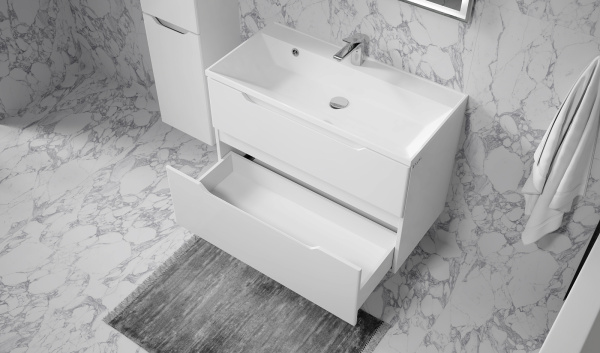 Тумба Вектор 90 подвесная белая