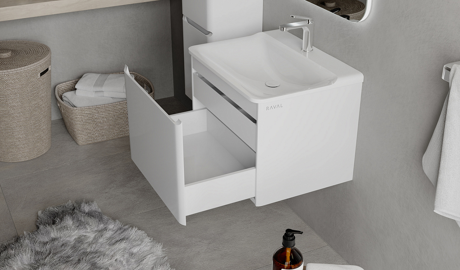 Комплект мебели Вельто 60, белый подвесной