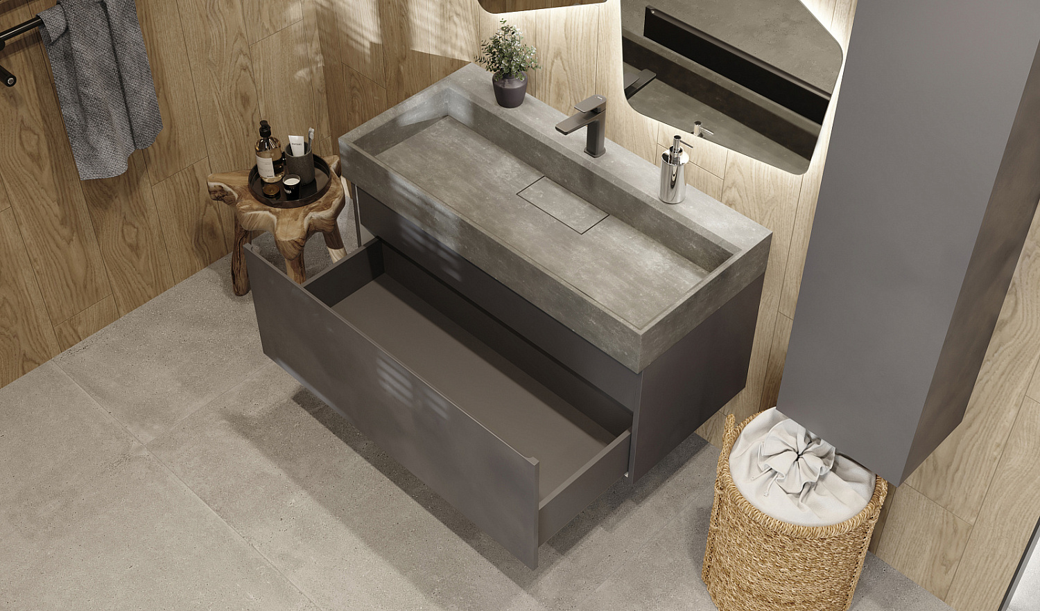 Комплект Фацет 100 подвесной, антрацит