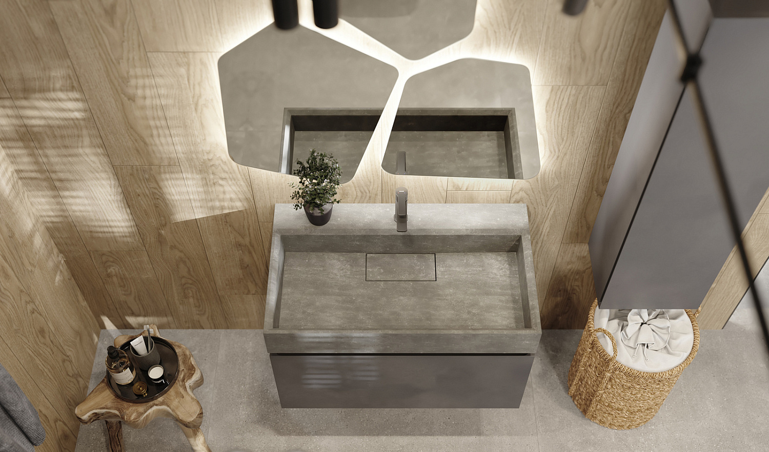 Тумба Facet 80 подвесная, антрацит