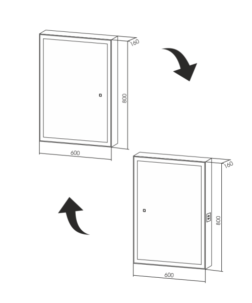 Зеркало-шкаф Альма Белый 60х80 Сенсор