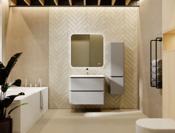 Комплект мебели Вельто 80 с 2 ящ. подвесной светло-серый