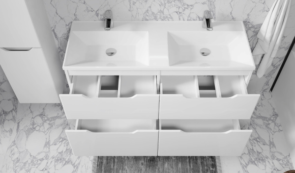 Тумба Вектор 120 подвесная белая