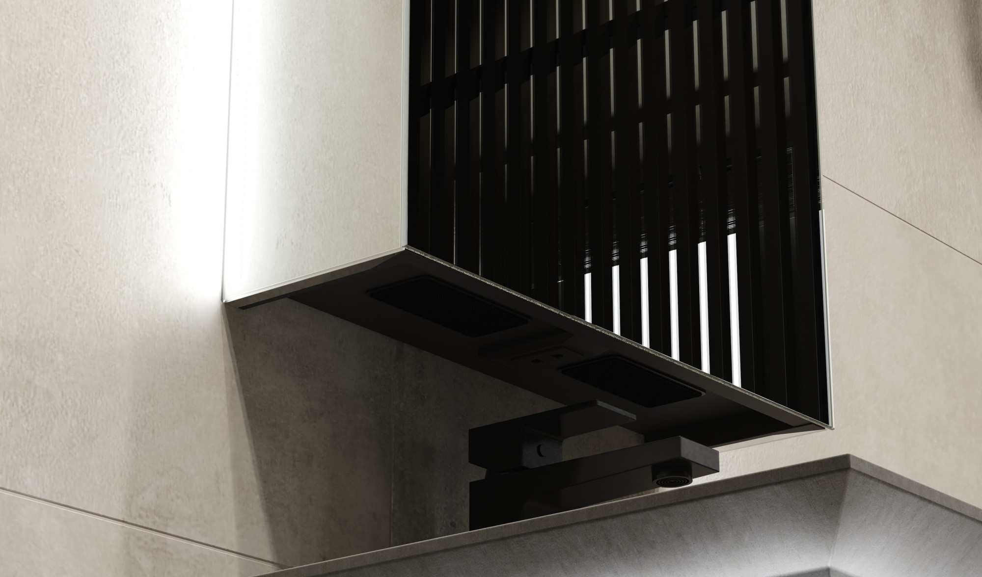 Тумба Incline 110 в HPL пластике и раковиной из архитектурного бетона