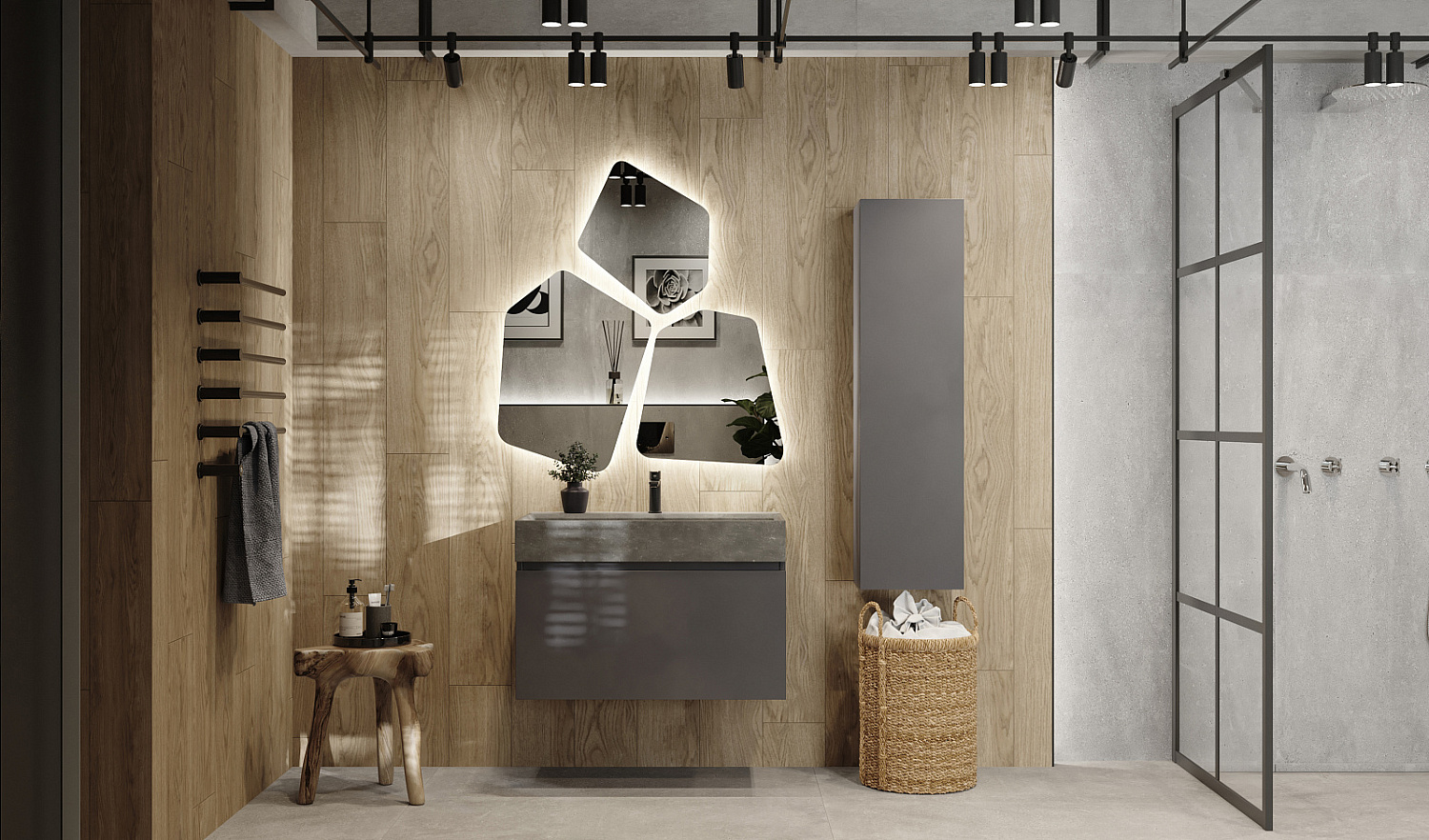 Комплект Facet 80 подвесной, антрацит