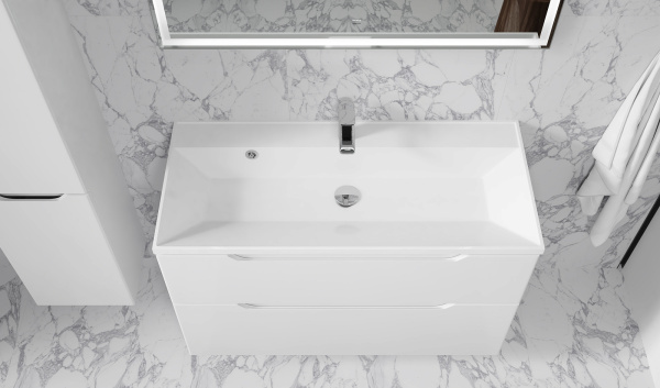 Тумба Вектор 100 подвесная белая