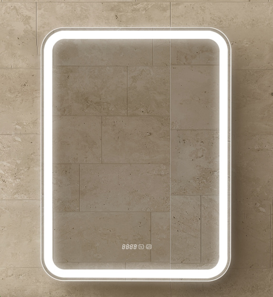 Зеркало-шкаф Правый Ленора Антрацит 60х80 Сенсор 3-6К Часы Антипар