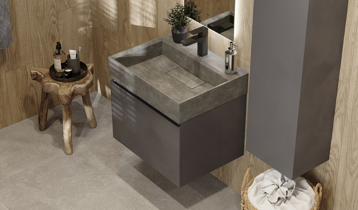 Комплект Facet 60 подвесной, антрацит