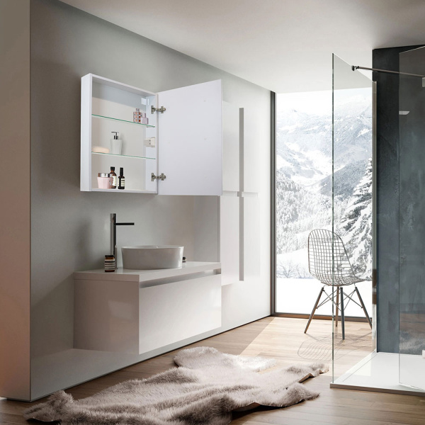 Зеркало-шкаф Альма Белый 53х75 Сенсор